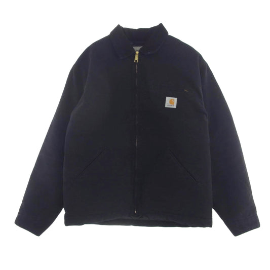 Carhartt カーハート I027358 11-18-1853-095-19-22 OG DETROIT JACKET 12oz ダックキャンバス生地 裏地キルトライナー デトロイト ワーク ジャケット ブラック系 XL【中古】