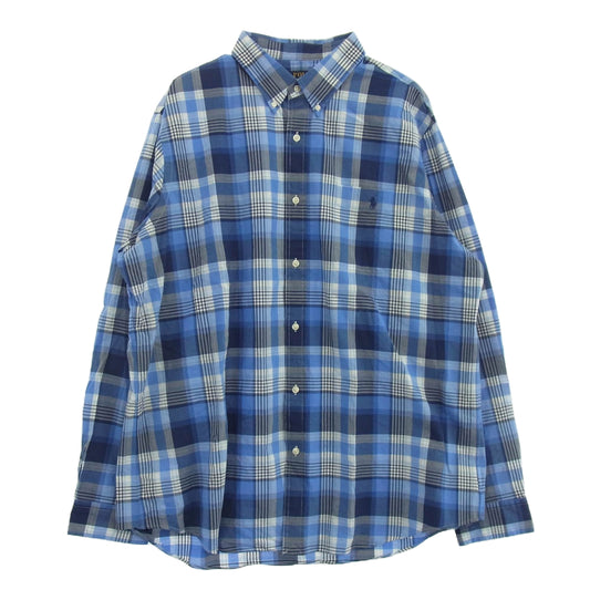 POLO RALPH LAUREN ポロ・ラルフローレン CLASSIC FIT クラシック フィット ギンガムチェック 長袖 シャツ ブルー系 XXL【中古】