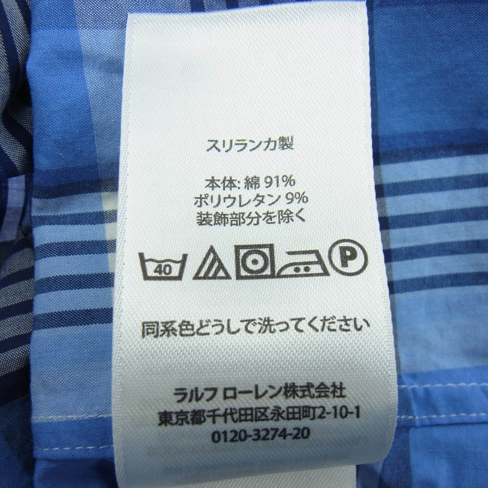 POLO RALPH LAUREN ポロ・ラルフローレン CLASSIC FIT クラシック フィット ギンガムチェック 長袖 シャツ ブルー系 XXL【中古】