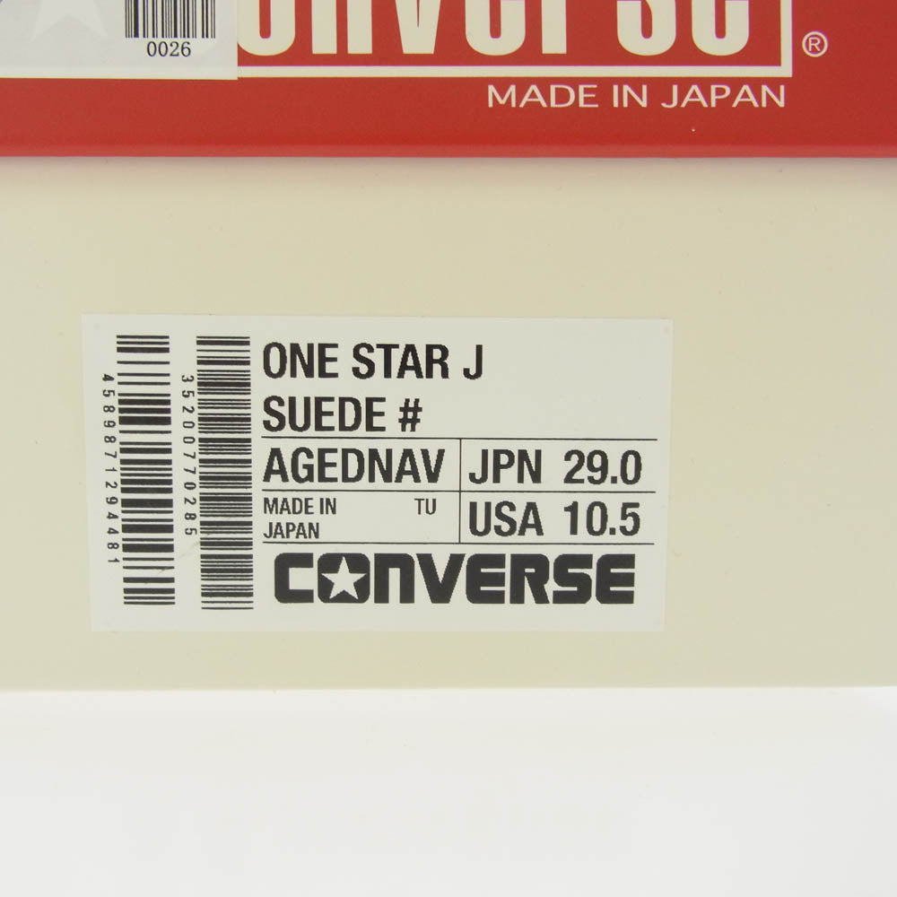 CONVERSE コンバース 35200770 BILLY'S ビリーズ別注 Exclusive One Star J Suede Aged Navy ワンスター スウェード エイジドネイビー スニーカー ブラック系 29cm【美品】【中古】