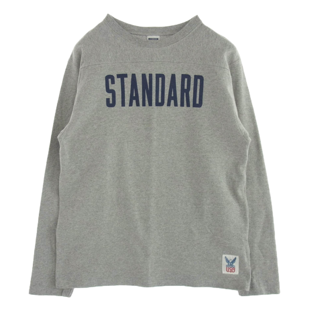 STANDARD CALIFORNIA スタンダードカリフォルニア フットボール ロゴ 7分丈  Tシャツ グレー系 M【中古】