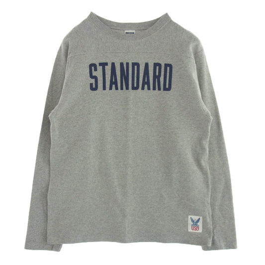 STANDARD CALIFORNIA スタンダードカリフォルニア フットボール ロゴ 7分丈  Tシャツ グレー系 M【中古】