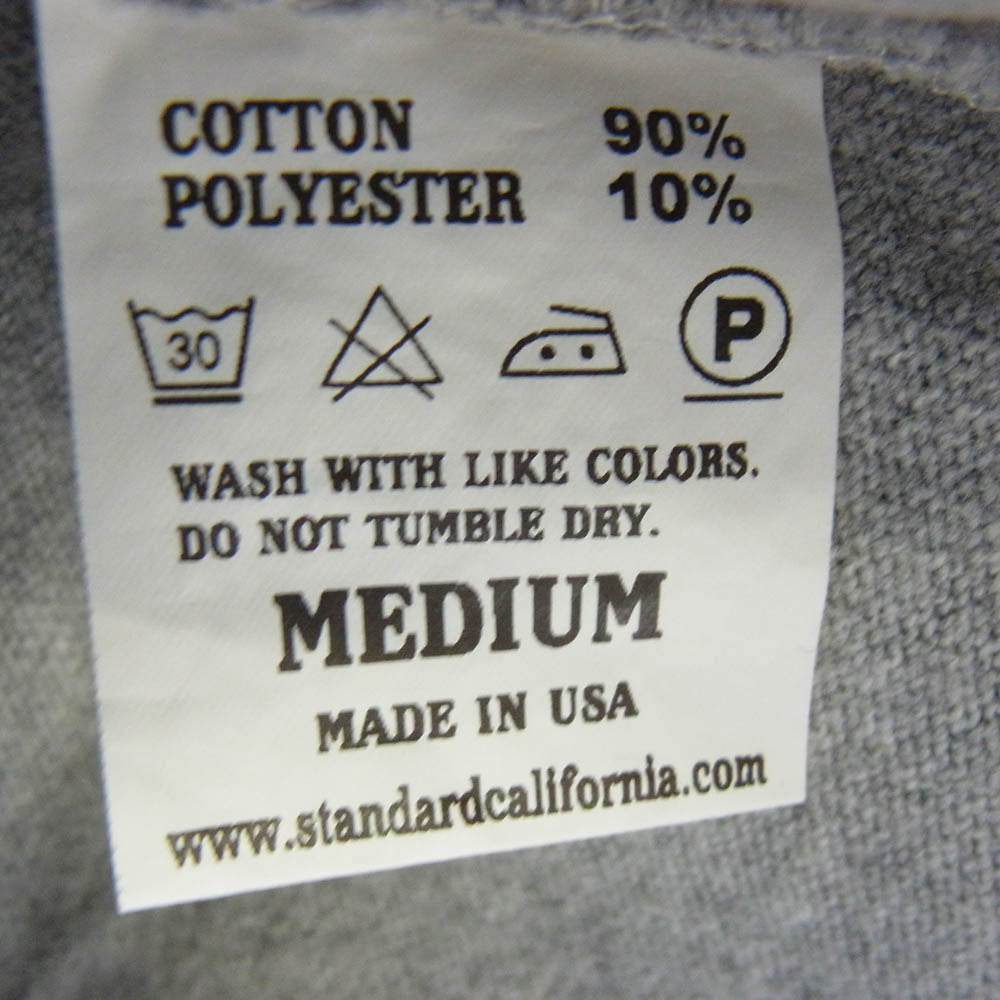 STANDARD CALIFORNIA スタンダードカリフォルニア フットボール ロゴ 7分丈  Tシャツ グレー系 M【中古】