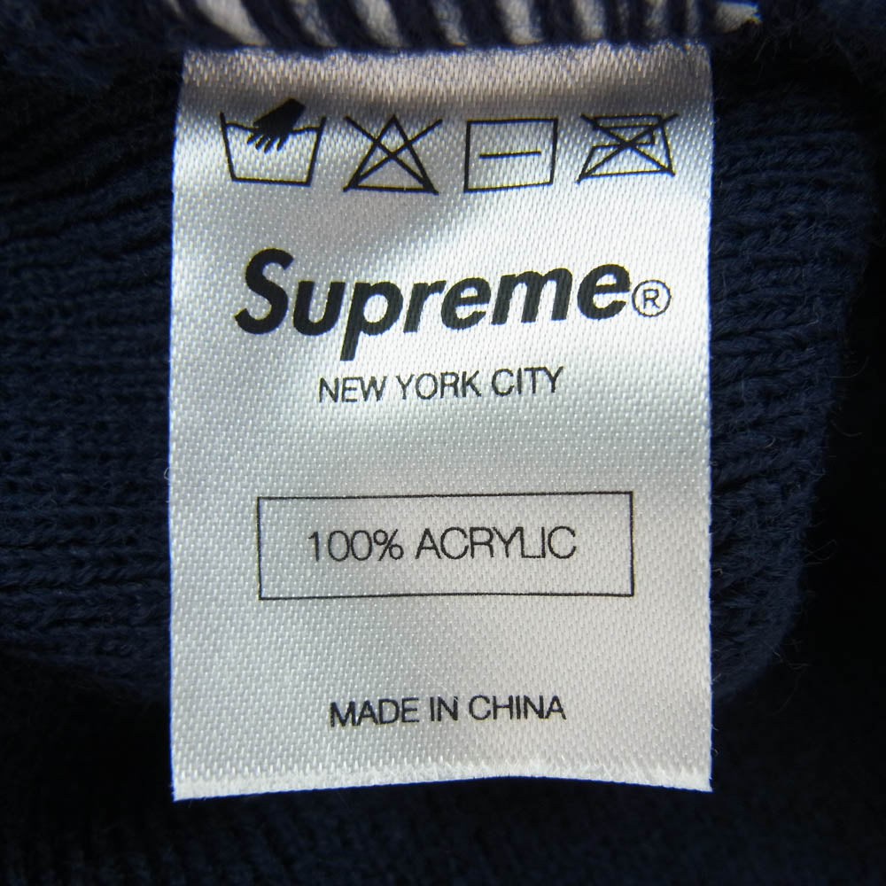 Supreme シュプリーム Big Logo Beanie ビッグ ロゴ ニット キャップ ネイビー系【中古】
