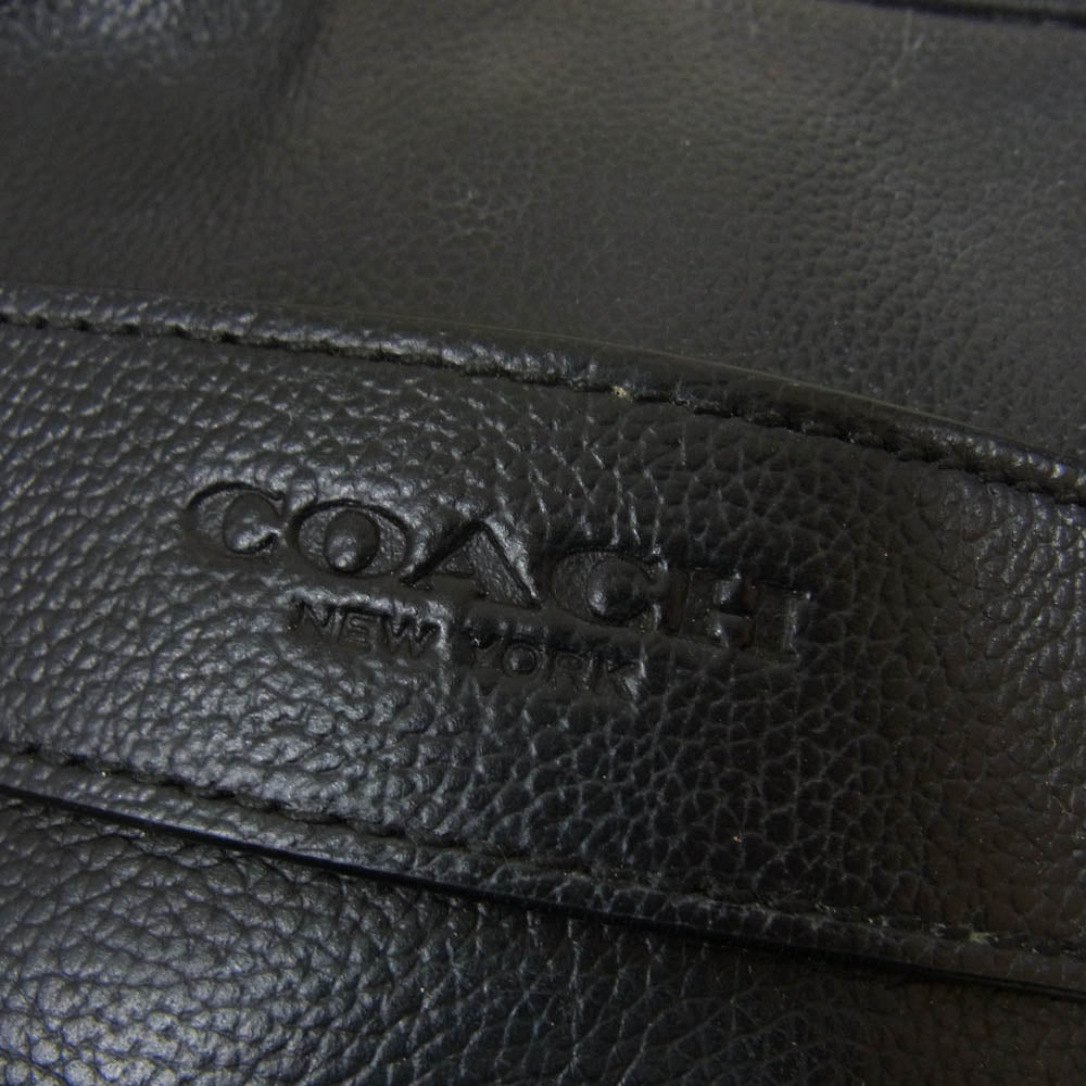 COACH コーチ F54782 スムースレザー フライトバッグ ショルダーバッグ ブラック系【中古】