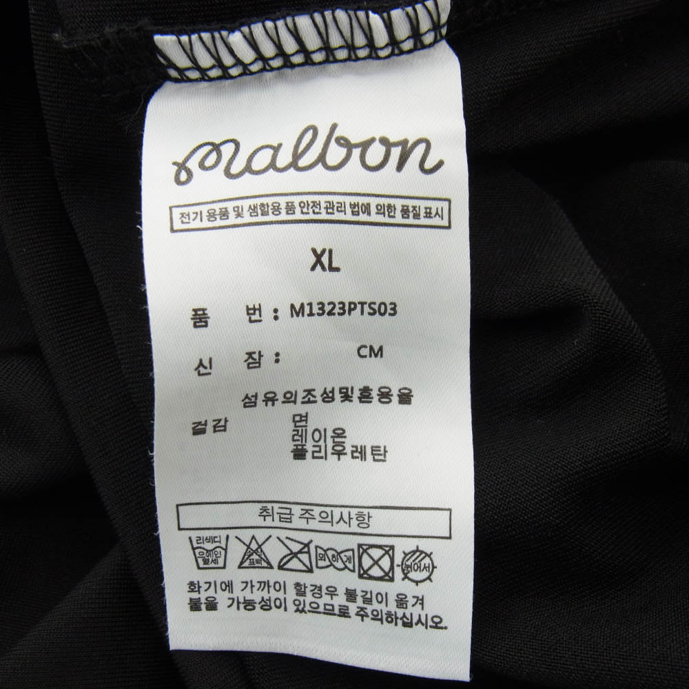 マルボンゴルフ ロゴ 刺繍 ストレッチ モックネック 半袖  Tシャツ ブラック ブラック系 XL【中古】