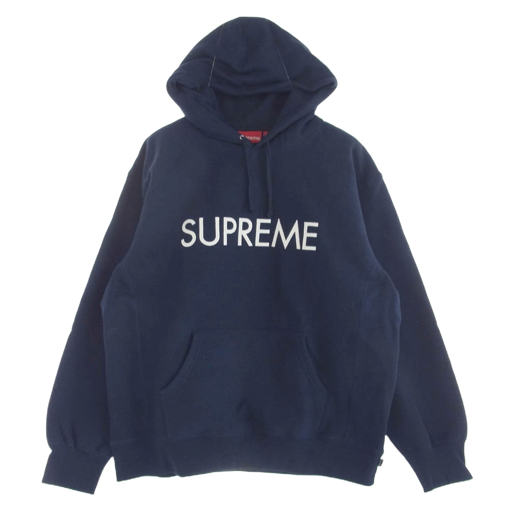 Supreme シュプリーム 22AW Capital Hooded Sweatshirt キャピタルフードスウェットパーカー ネイビー Lサイズ ネイビー系 L【極上美品】【中古】