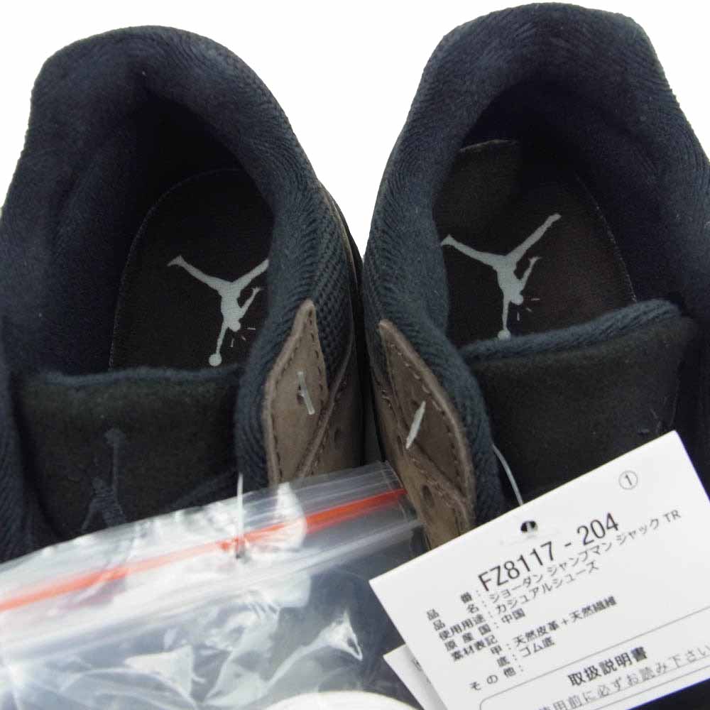 NIKE ナイキ FZ8117-204 【フェイクバスター鑑定済】 × Travis Scott Jordan Jumpman Jack TR CJ1 T-Rexx Black and Dark Mocha ジョーダン ジャンプマンジャック TR CJ1 T-Rexx ブラック アンド ダークモカ スニーカー ブラック アンド ダークモカ 27cm【新古品】【未使用】【中古】