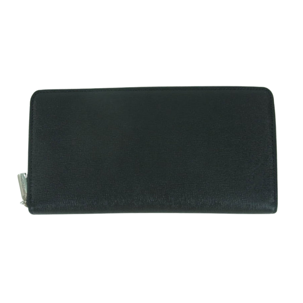 POLO RALPH LAUREN ポロ・ラルフローレン P-1020 ORIN ラウンドジップ エンボス 長財布 ウォレット ブラック系【新古品】【未使用】【中古】