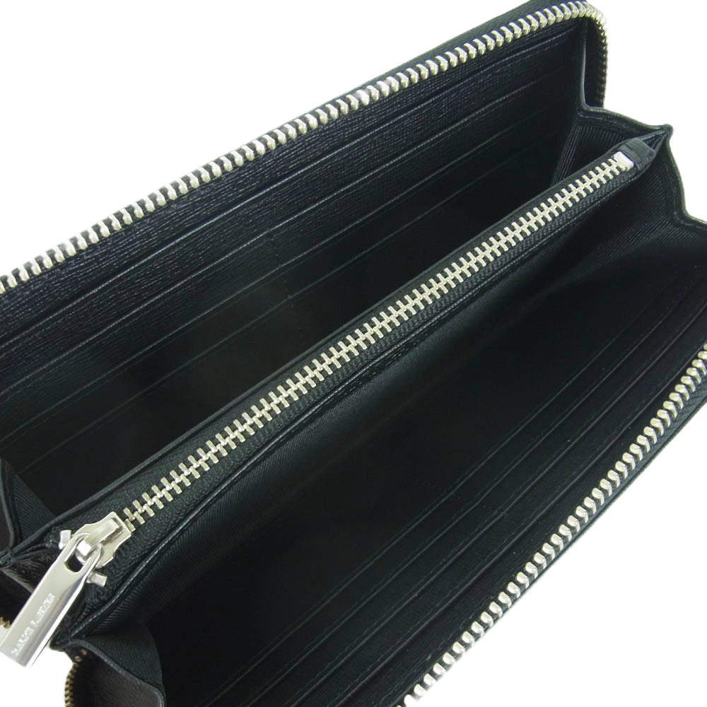 POLO RALPH LAUREN ポロ・ラルフローレン P-1020 ORIN ラウンドジップ エンボス 長財布 ウォレット ブラック系【新古品】【未使用】【中古】