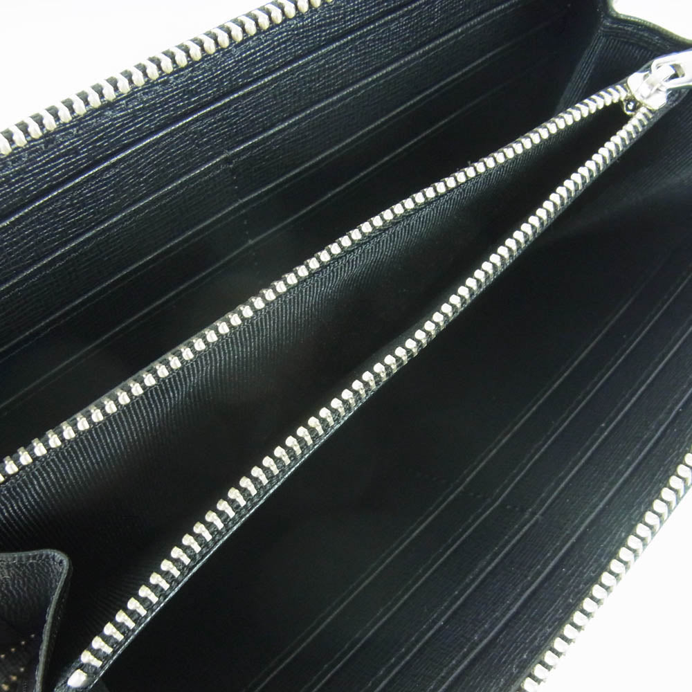 POLO RALPH LAUREN ポロ・ラルフローレン P-1020 ORIN ラウンドジップ エンボス 長財布 ウォレット ブラック系【新古品】【未使用】【中古】