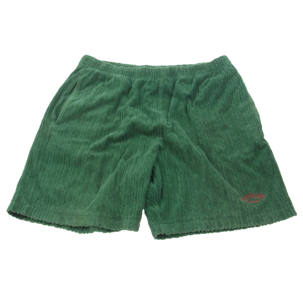 Supreme シュプリーム 18SS Cable Knit Terry Short ケーブルニット テリー パイル ショート パンツ グリーン グリーン系 L【中古】