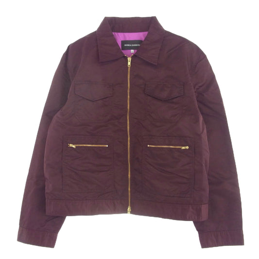 ビアンカシャンドン Aviator Satin Station Jacket アビエーター サテン ステーション ジップアップ ジャケット ボルドー ワインレッド系 XL【中古】