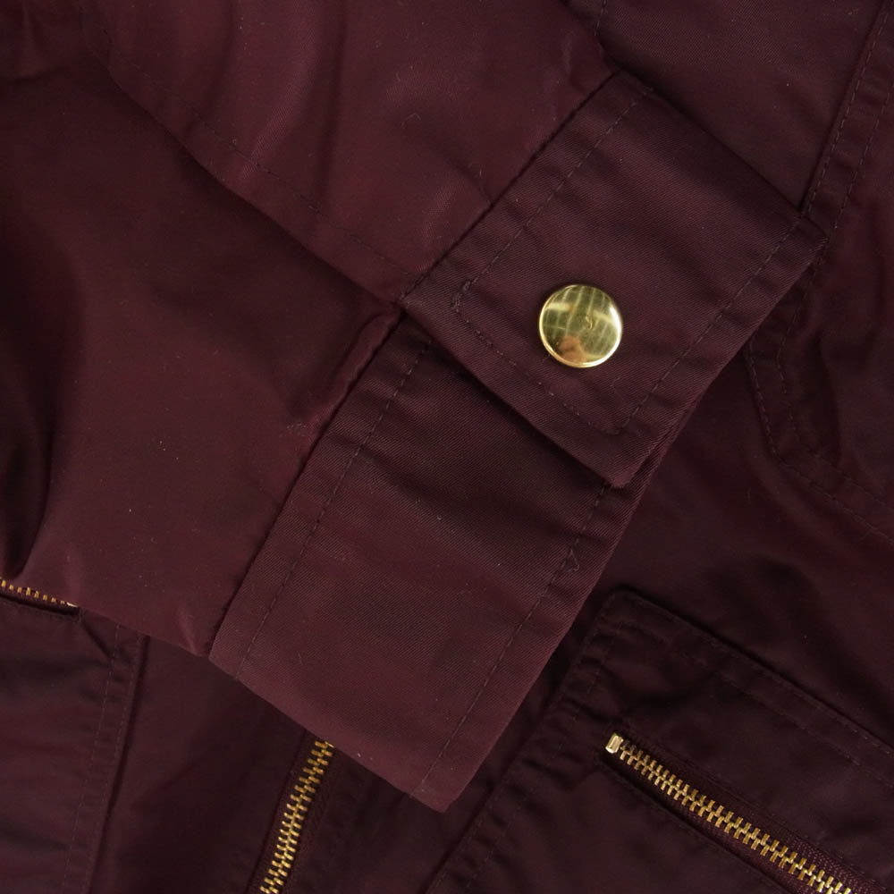 ビアンカシャンドン Aviator Satin Station Jacket アビエーター サテン ステーション ジップアップ ジャケット ボルドー ワインレッド系 XL【中古】