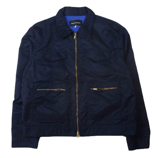ビアンカシャンドン Aviator Satin Station Jacket アビエーター サテン ステーション ジップアップ ジャケット ネイビー系 XL【中古】