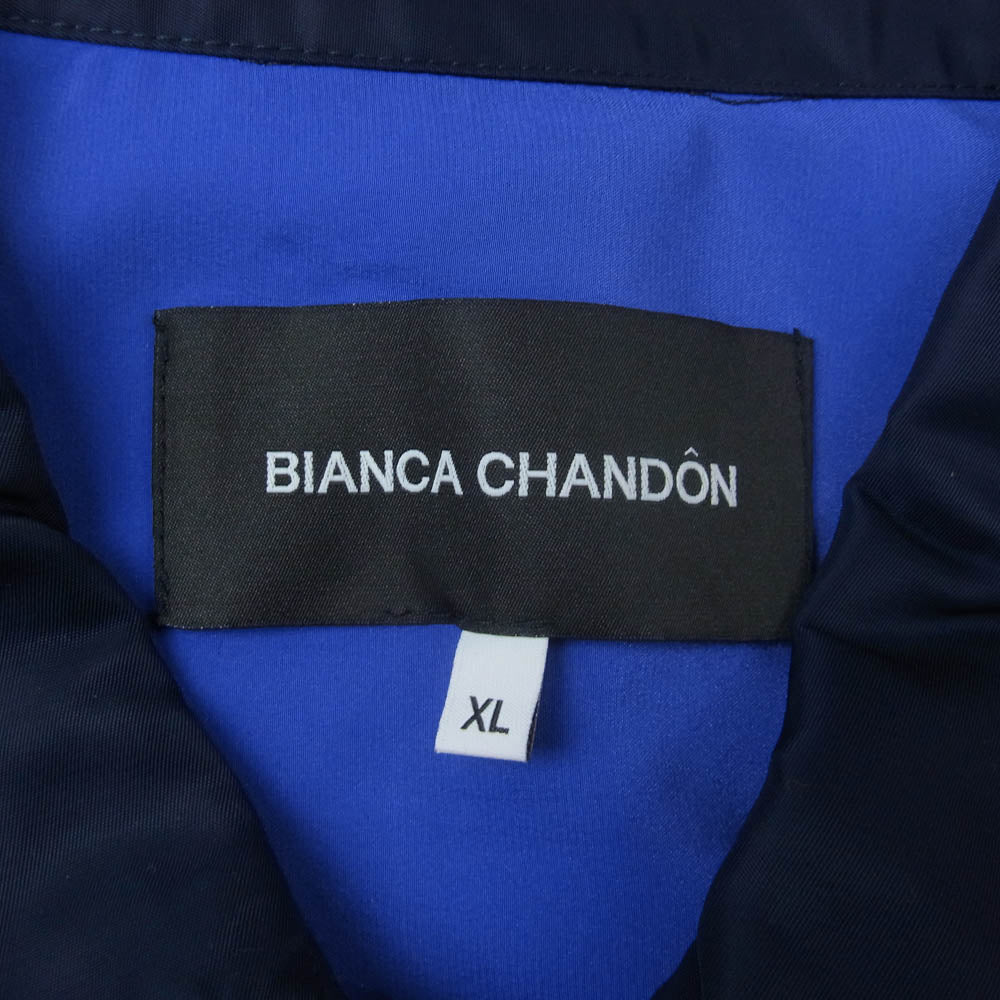 ビアンカシャンドン Aviator Satin Station Jacket アビエーター サテン ステーション ジップアップ ジャケット ネイビー系 XL【中古】