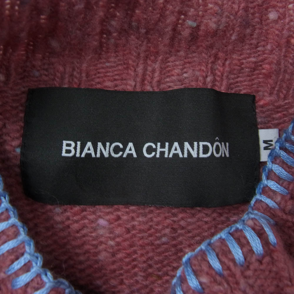 ビアンカシャンドン Blanket Stitch Sweater ブランケット ステッチ ニット セーター ピンク系 M【中古】