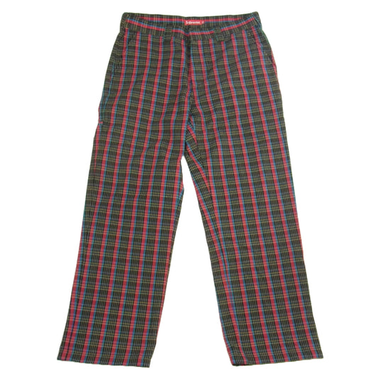 Supreme シュプリーム 23SS Work Pant T/C ツイル チェック ワーク パンツ レッド マルチカラー系 32【中古】