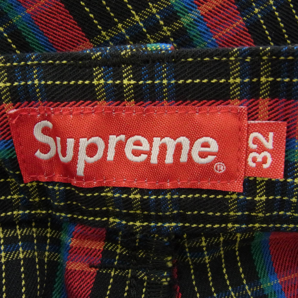 Supreme シュプリーム 23SS Work Pant T/C ツイル チェック ワーク パンツ レッド マルチカラー系 32【中古】
