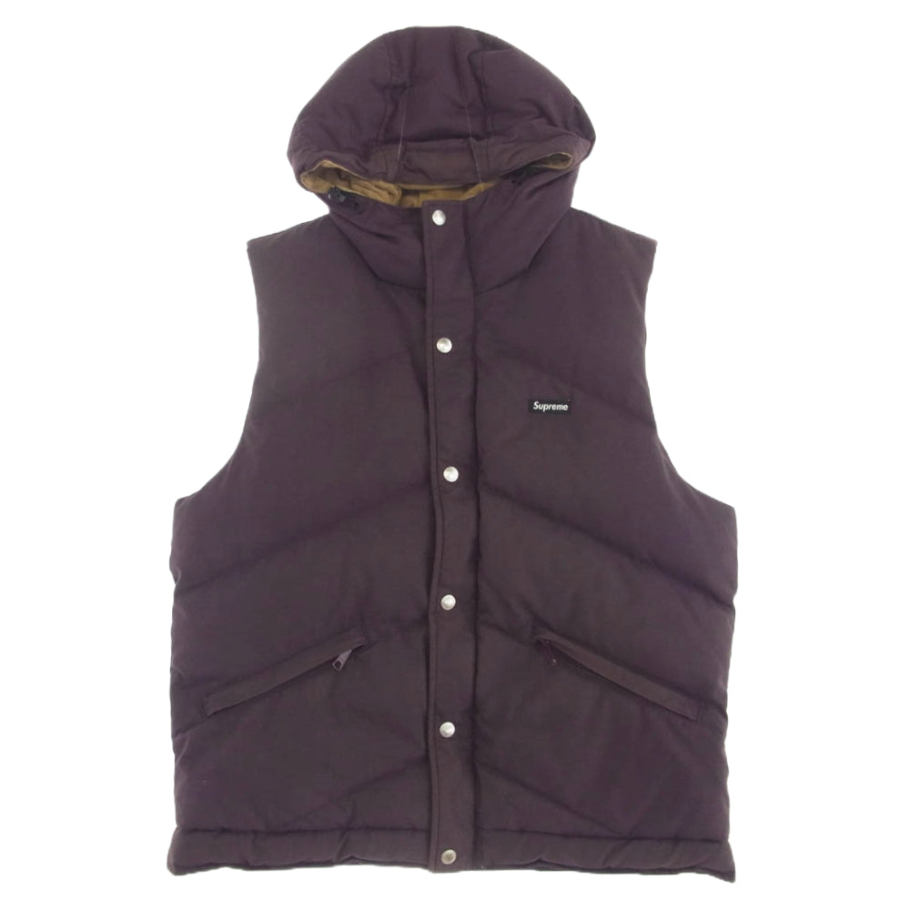 Supreme シュプリーム 12AW Hooded Down Vest フーデッド 中綿 キルティング ベスト パープル M パープル系 M【中古】