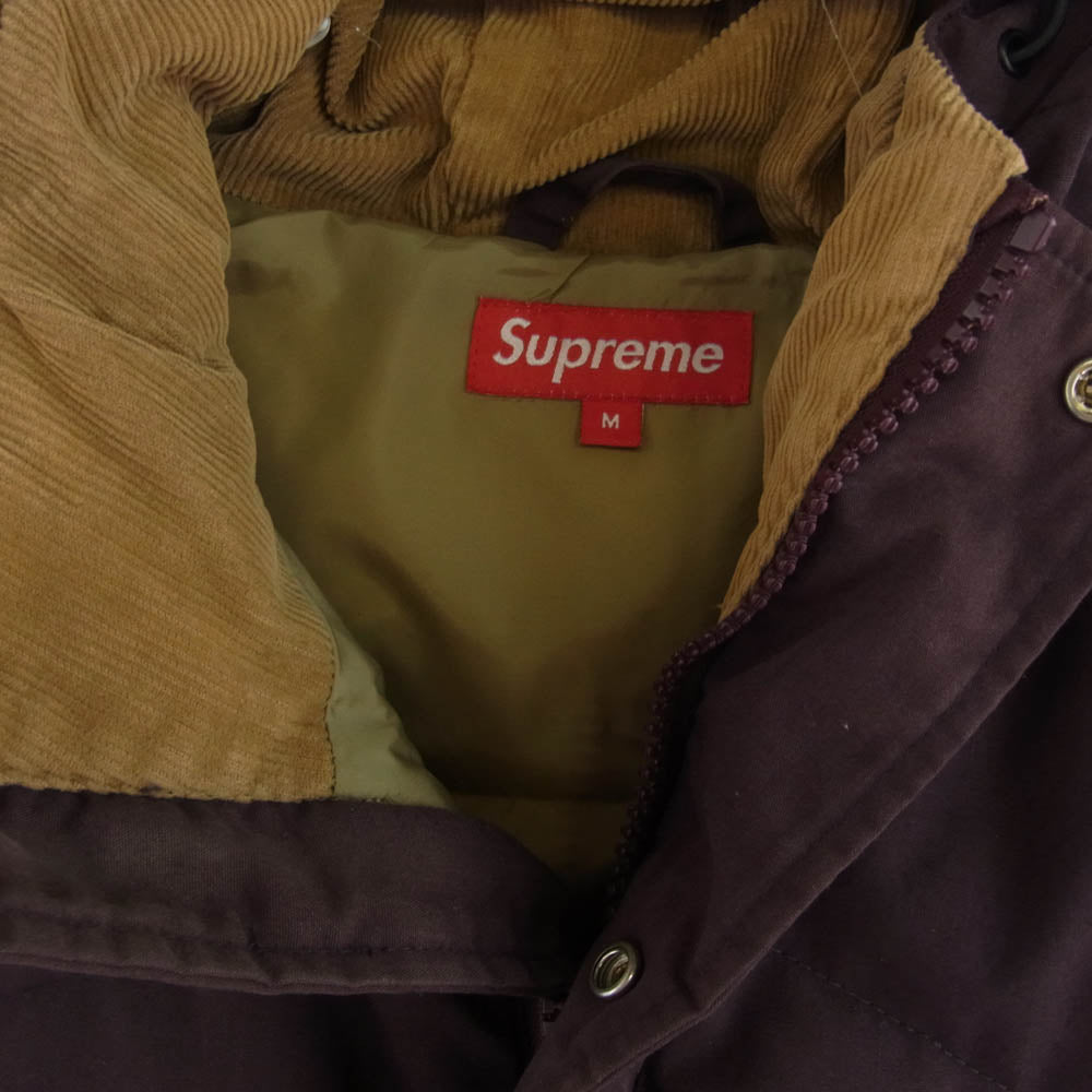 Supreme シュプリーム 12AW Hooded Down Vest フーデッド 中綿 キルティング ベスト パープル M パープル系 M【中古】