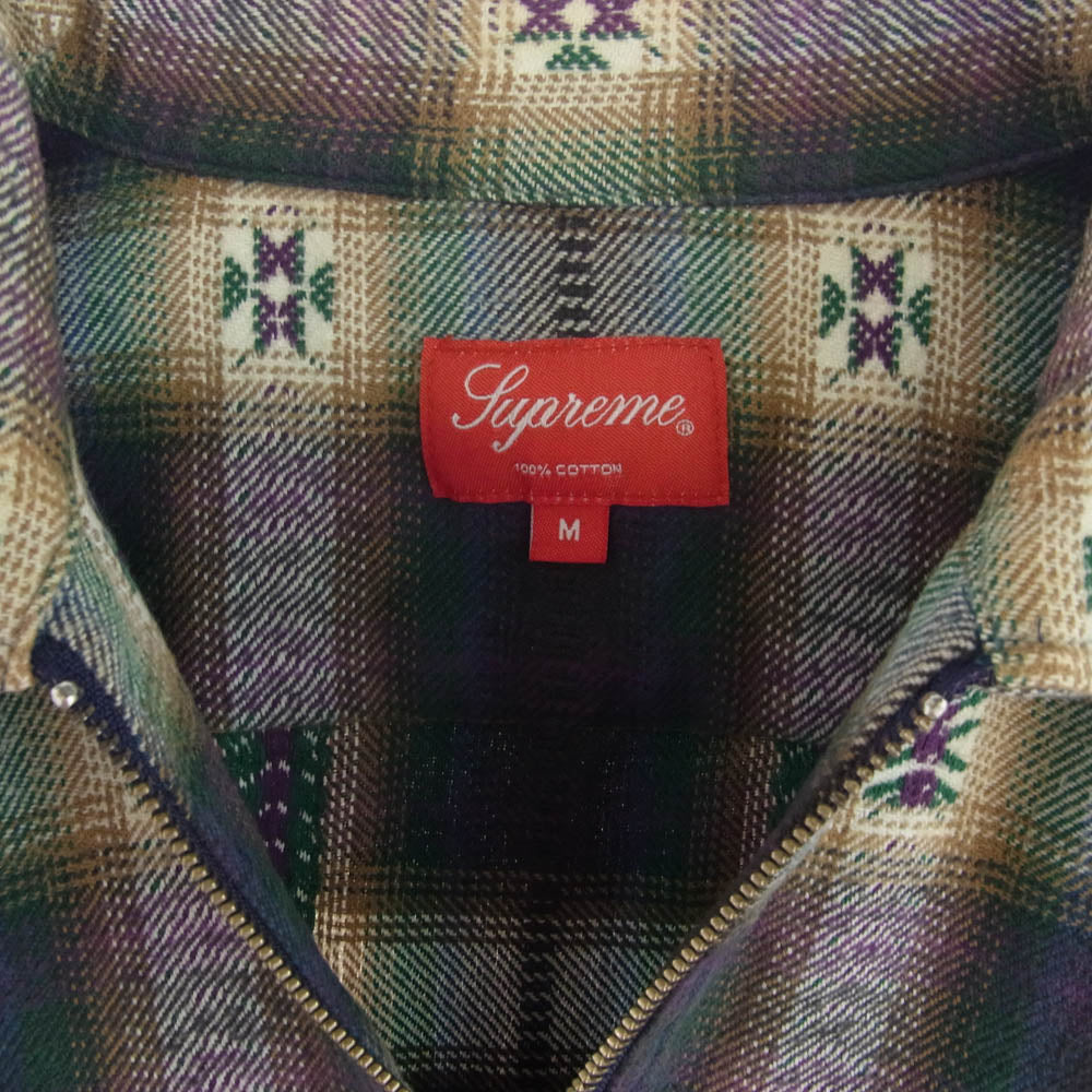 Supreme シュプリーム 17AW Plaid Flannel Zip Up Shirt プラッド フランネル ジップアップ シャツ ジャケット M マルチカラー系 M【中古】