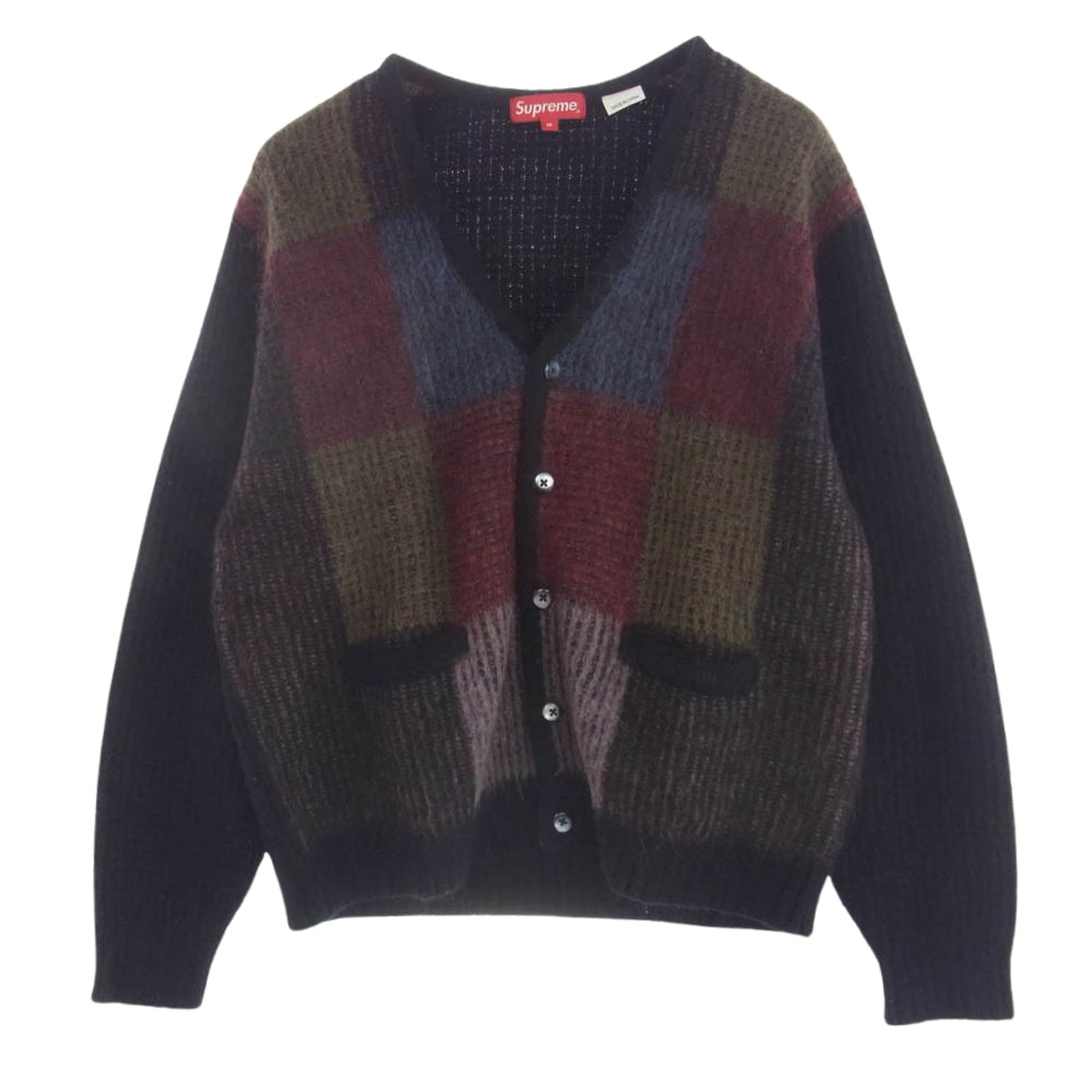 Supreme シュプリーム 22SS Brushed Grid Cardigan モヘア混 ブラッシュド グリッド カーディガン M マルチカラー系 M【中古】