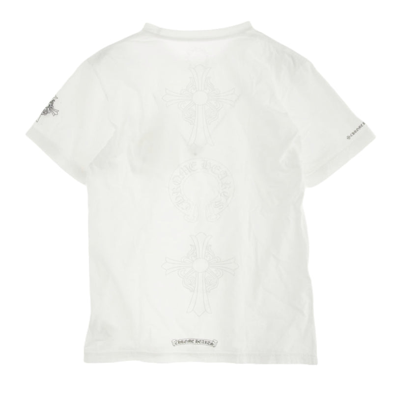 CHROME HEARTS クロムハーツ（原本無） バッククロス ロゴ プリント 半袖 ポケット Tシャツ ホワイト系 M【中古】