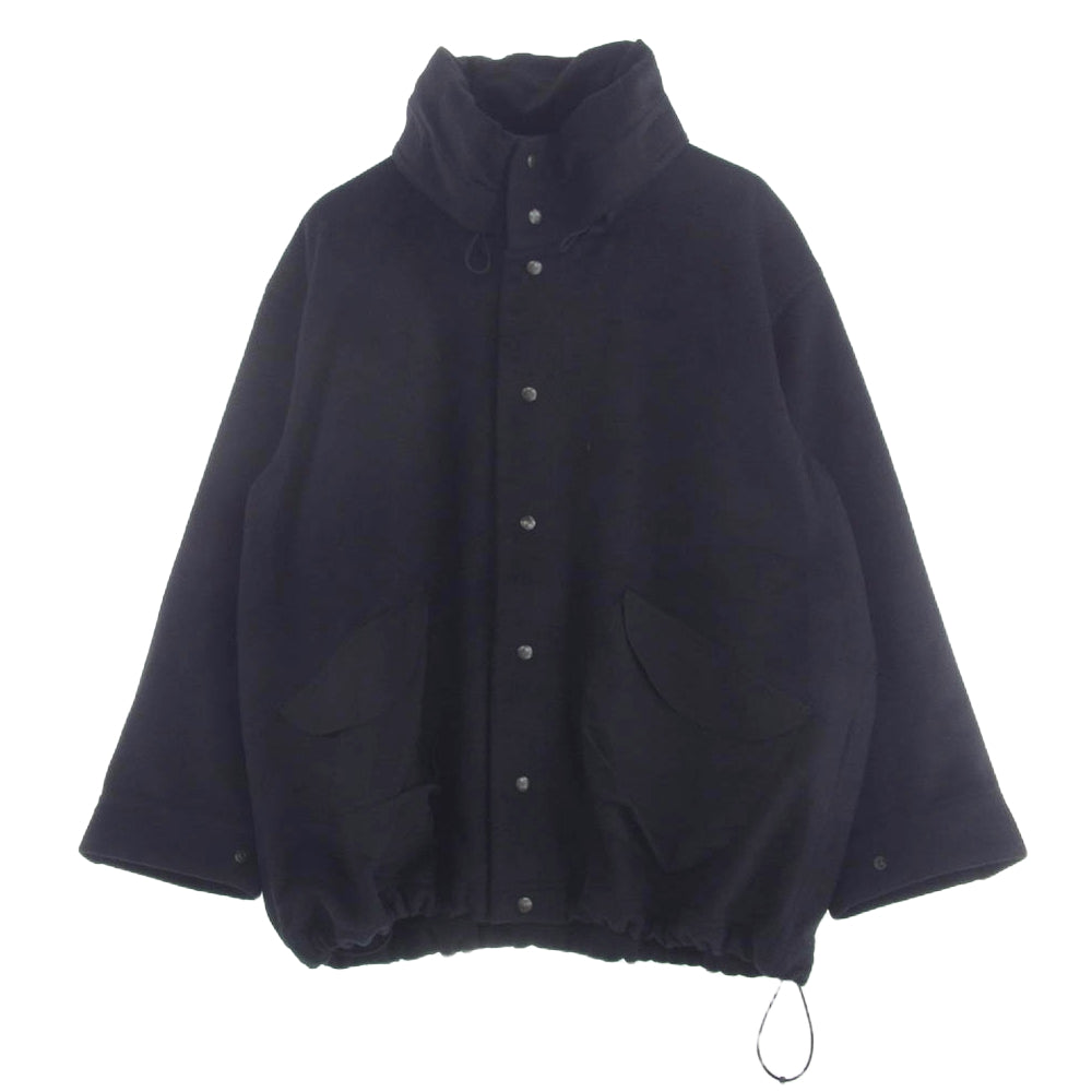 エドウィナホール × BISHOOL Angora Wool Hooded Volume Jacket アンゴラ ウール フーデット ジャケット コート ブラック系 M【中古】