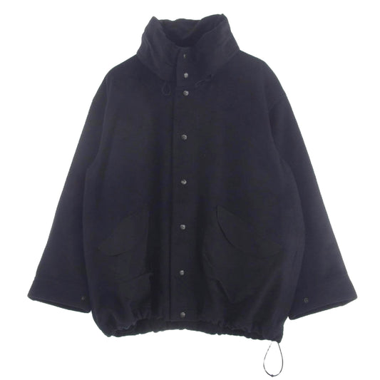 エドウィナホール × BISHOOL Angora Wool Hooded Volume Jacket アンゴラ ウール フーデット ジャケット コート ブラック系 M【中古】