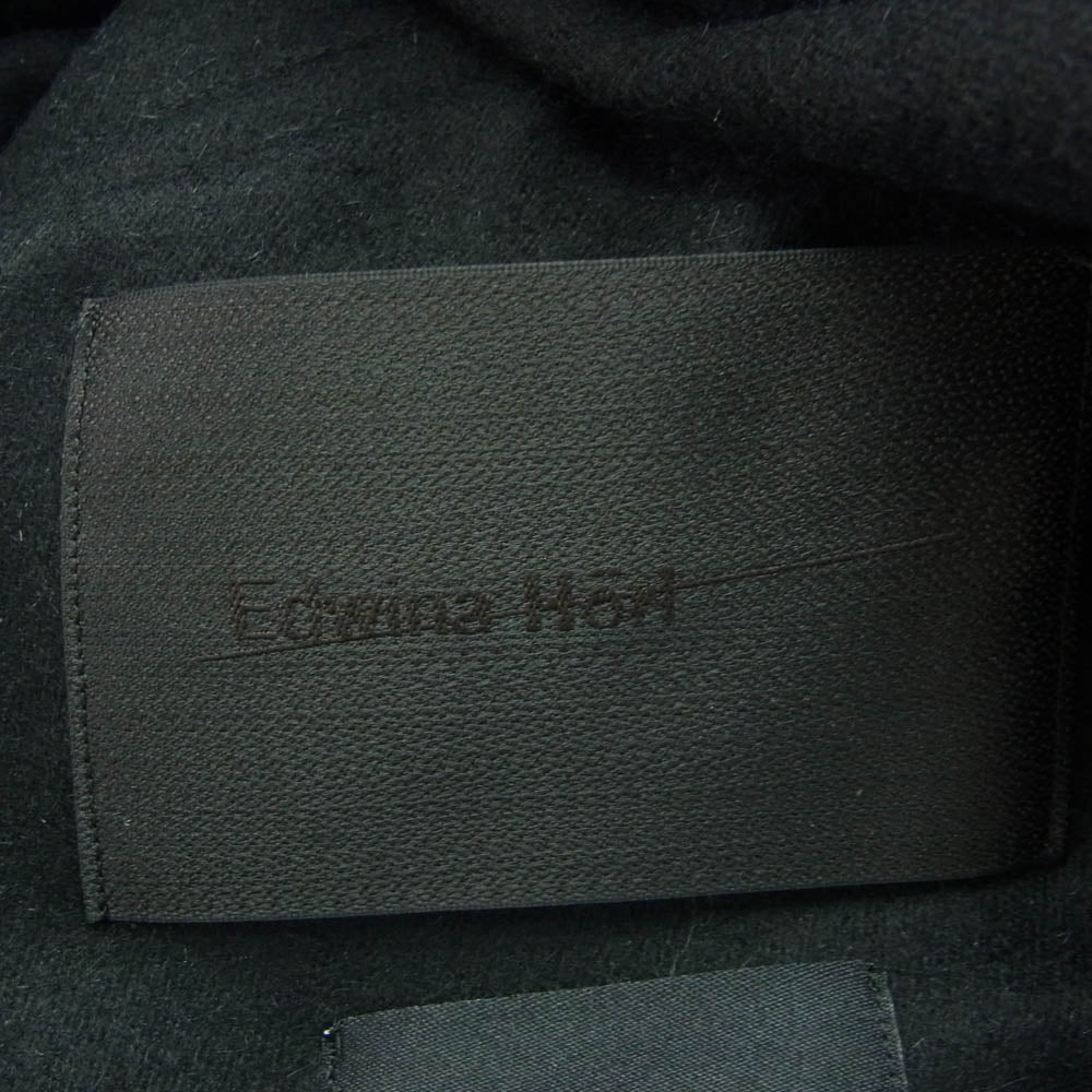 エドウィナホール × BISHOOL Angora Wool Hooded Volume Jacket アンゴラ ウール フーデット ジャケット コート ブラック系 M【中古】