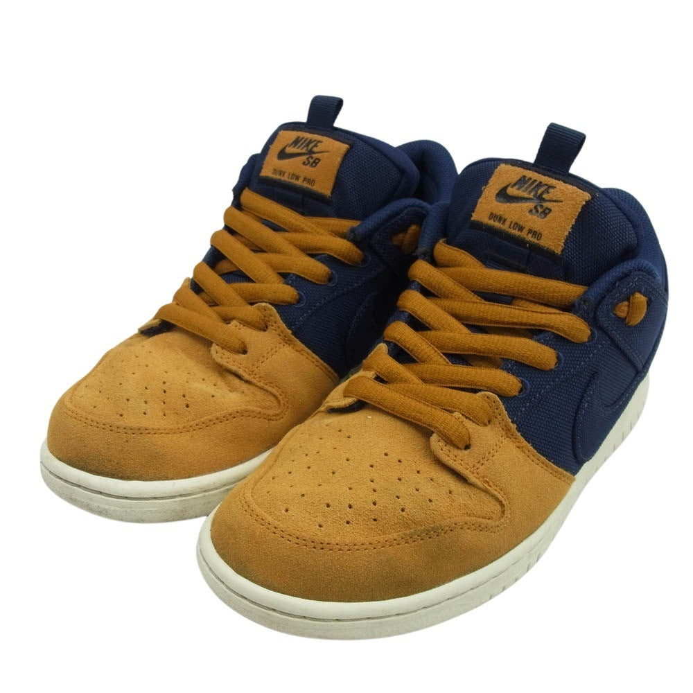 NIKE SB ナイキエスビー DX6775-400 Dunk Low Desert Ochre and Midnight Navy ダンク ロー デザートオークル アンド ミッドナイトネイビー ベージュ系 ネイビー系 26.5cm【中古】