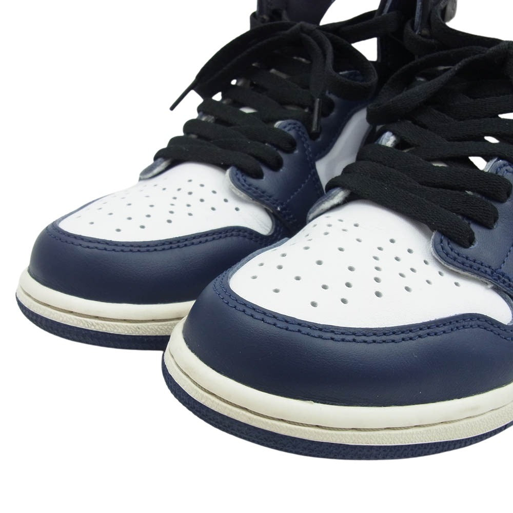 NIKE ナイキ DZ5485-401 Air Jordan 1 Retro High OG Midnight Navy エアジョーダン1 レトロ ハイ OG ミッドナイトネイビー スニーカー ネイビー系 ホワイト系 26cm【中古】