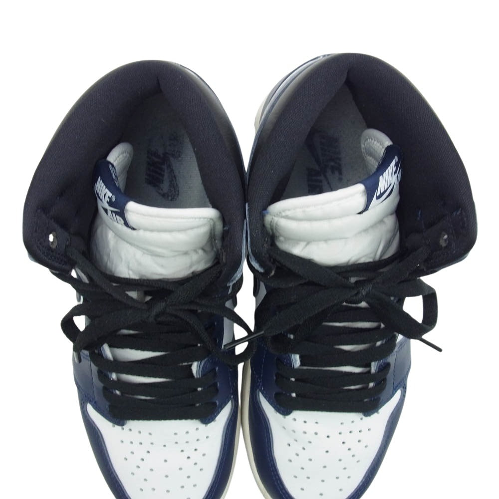 NIKE ナイキ DZ5485-401 Air Jordan 1 Retro High OG Midnight Navy エアジョーダン1 レトロ ハイ OG ミッドナイトネイビー スニーカー ネイビー系 ホワイト系 26cm【中古】