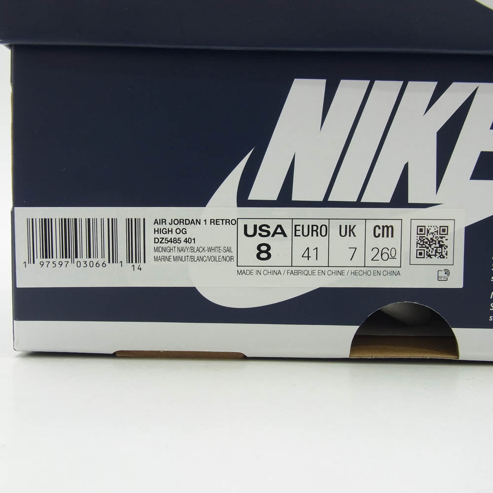 NIKE ナイキ DZ5485-401 Air Jordan 1 Retro High OG Midnight Navy エアジョーダン1 レトロ ハイ OG ミッドナイトネイビー スニーカー ネイビー系 ホワイト系 26cm【中古】
