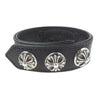 CHROME HEARTS クロムハーツ（原本無） 3BTN 2SNP クロスボール 3ボタン 2スナップ レザー ブレスレット ブラック系【中古】