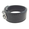 CHROME HEARTS クロムハーツ（原本無） 3BTN 2SNP クロスボール 3ボタン 2スナップ レザー ブレスレット ブラック系【中古】