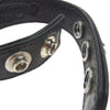 CHROME HEARTS クロムハーツ（原本無） 3BTN 2SNP クロスボール 3ボタン 2スナップ レザー ブレスレット ブラック系【中古】