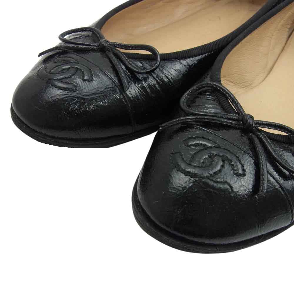 CHANEL シャネル G02819 ココマーク バレリーナ バレエ シューズ ブラック系 36C【中古】