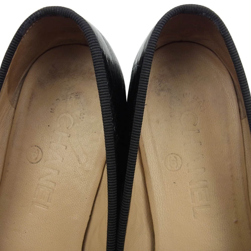 CHANEL シャネル G02819 ココマーク バレリーナ バレエ シューズ ブラック系 36C【中古】