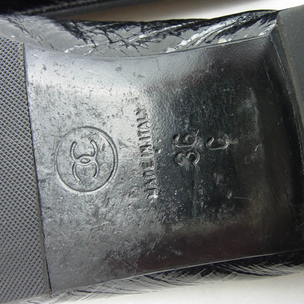 CHANEL シャネル G02819 ココマーク バレリーナ バレエ シューズ ブラック系 36C【中古】