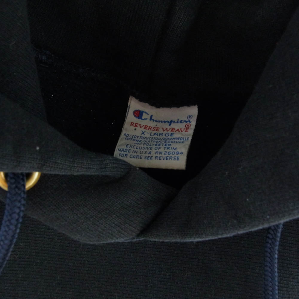 Champion チャンピオン 90's REVERSE WEAVE リバース ウィーブ プルオーバー パーカー UCLA カレッジ 刺? ブラック系 XL【中古】