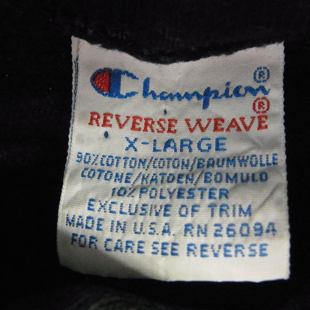 Champion チャンピオン 90's REVERSE WEAVE リバース ウィーブ プルオーバー パーカー UCLA カレッジ 刺? ブラック系 XL【中古】