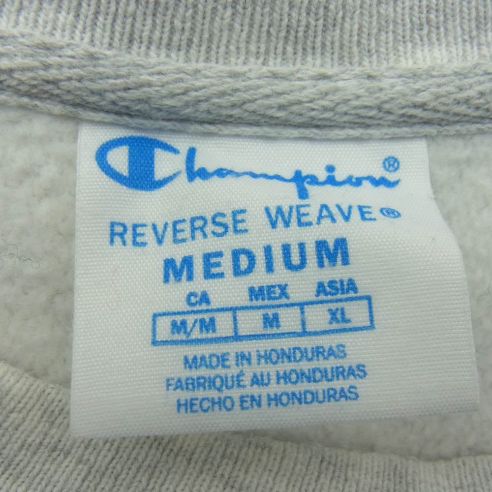 Champion チャンピオン 復刻 単色 青 タグ REVERSE WEAVE リバースウィーブ スウェット シャツ グレー グレー系 M【中古】