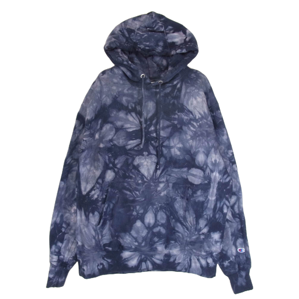 Champion チャンピオン REVERSE WEAVE リバースウィーブ プルオーバー パーカー タイダイ 染め ネイビー系 M【中古】