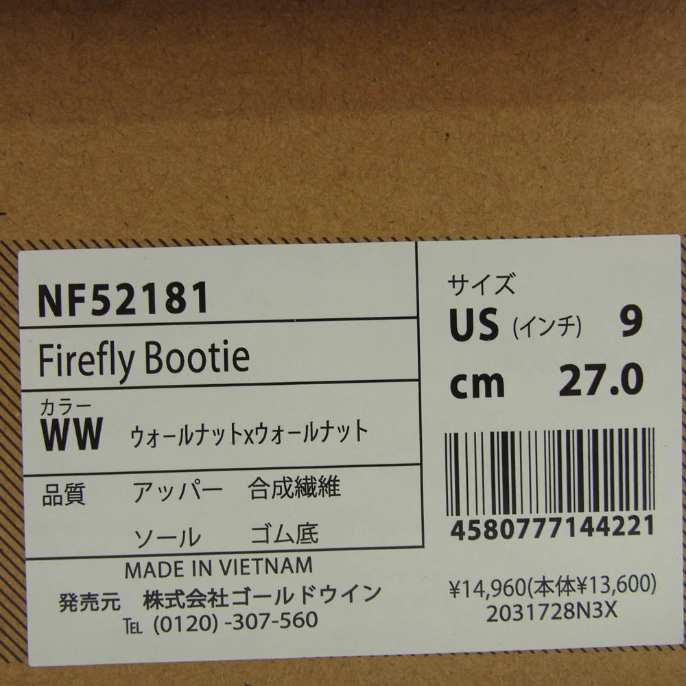 THE NORTH FACE ノースフェイス NF52181 Firefly Bootie ファイヤーフライ ブーティ ブーツ ベージュ系 27cm【中古】