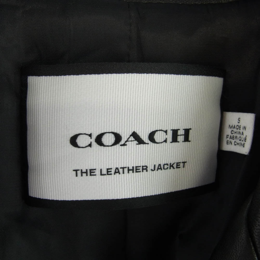 COACH コーチ CK512 MOTO JACKET ラム レザー モト ダブル ライダース ジャケット ブラック系 S【美品】【中古】