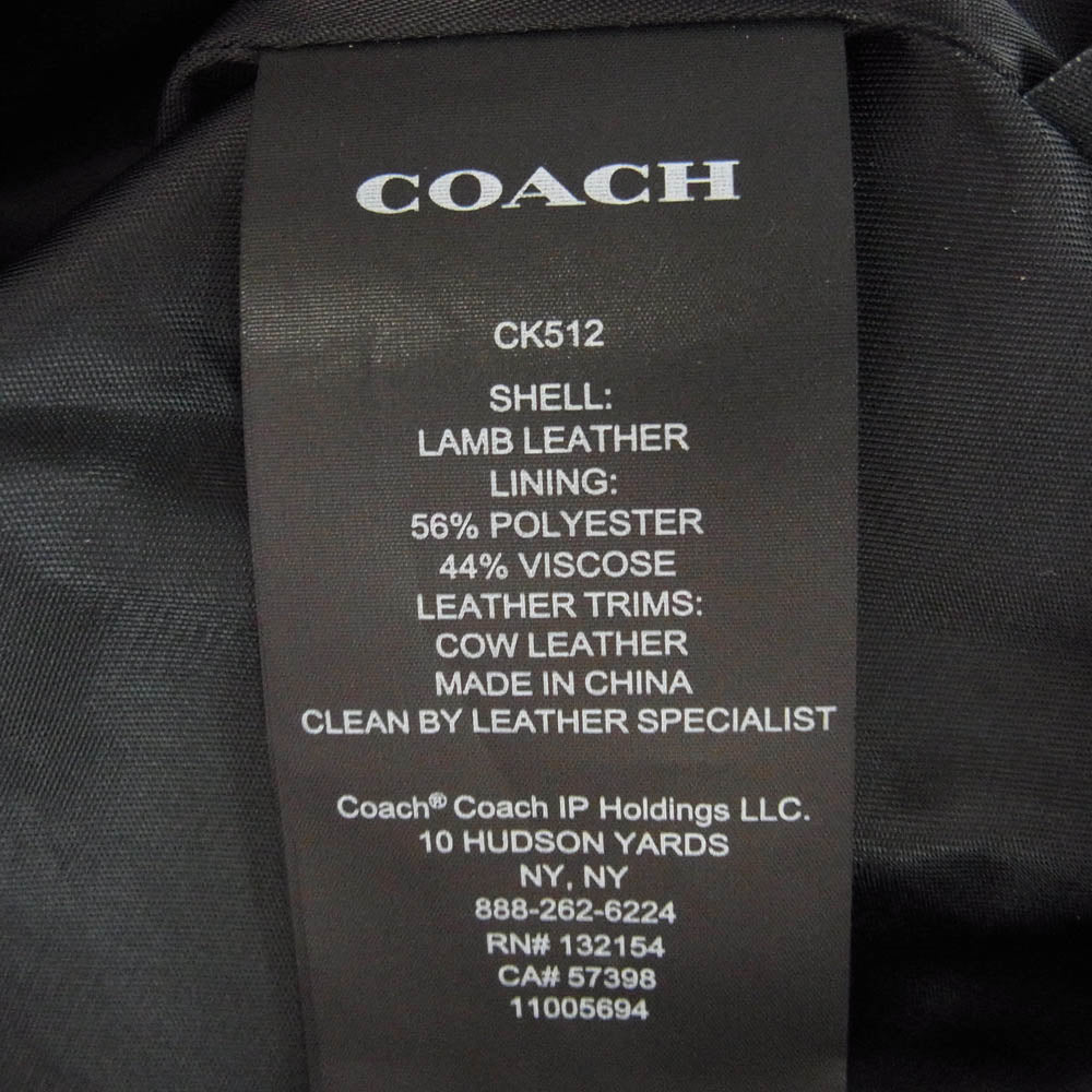 COACH コーチ CK512 MOTO JACKET ラム レザー モト ダブル ライダース ジャケット ブラック系 S【美品】【中古】