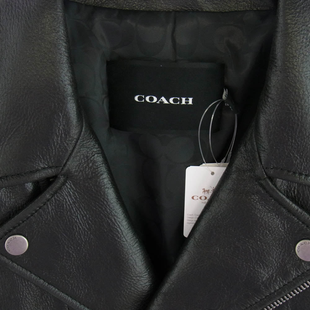 COACH コーチ CL359 MOTO JACKET モト カウレザー ダブル ライダース ジャケット ブラック系 XS【新古品】【未使用】【中古】
