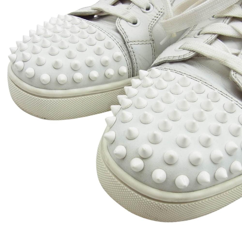 Christian Louboutin クリスチャンルブタン SPIKES スパイク スタッズ ローカット スニーカー ホワイト系 42【中古】